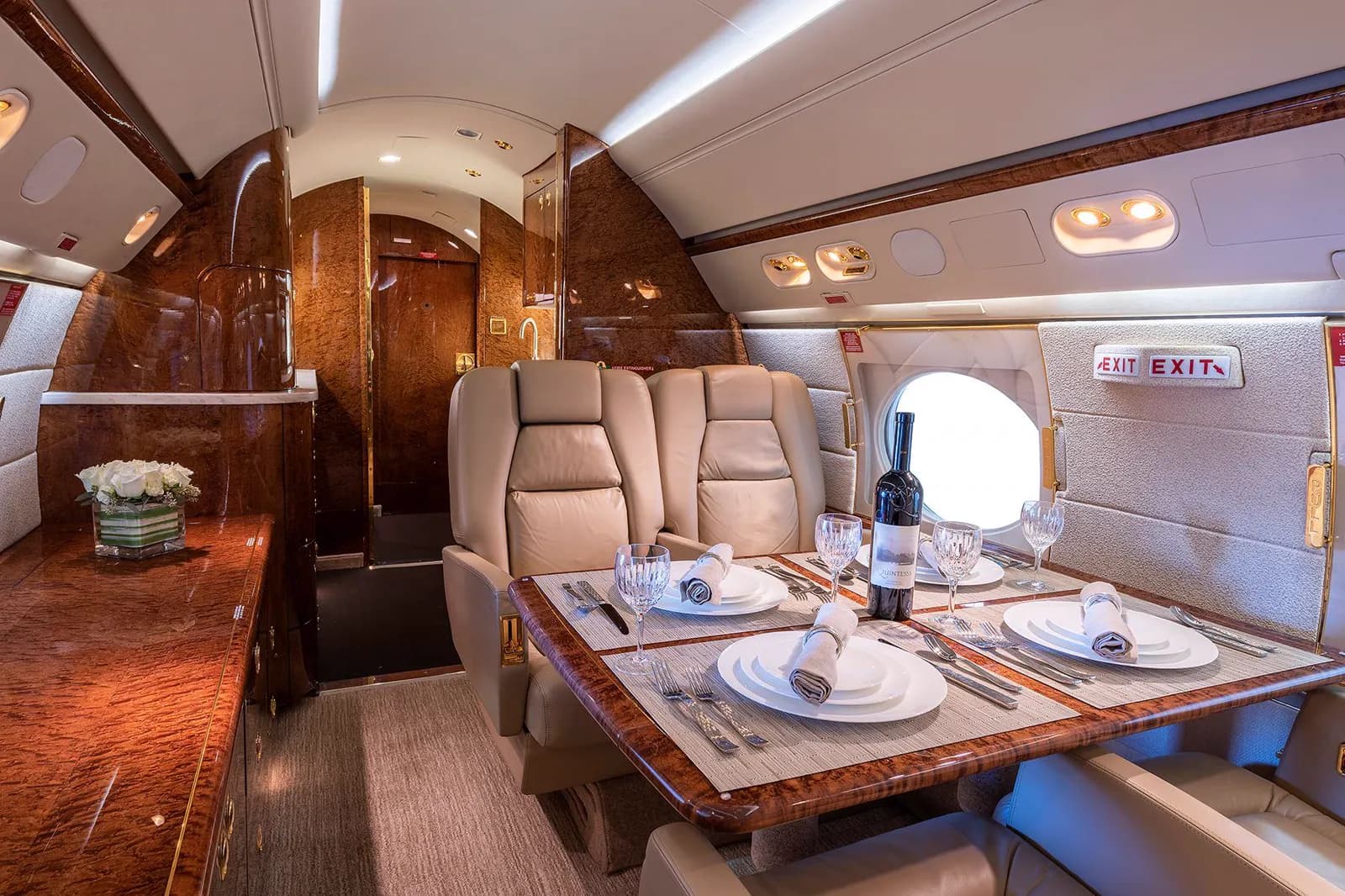 Cabin of a Gulfstream aircraft (representative)