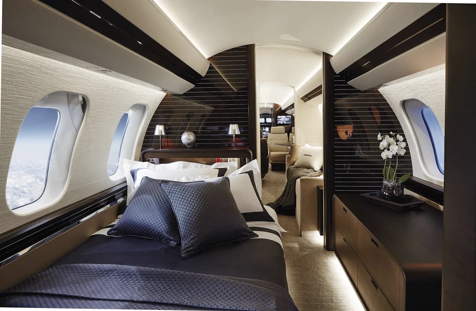 Cabin of a Gulfstream aircraft (representative)